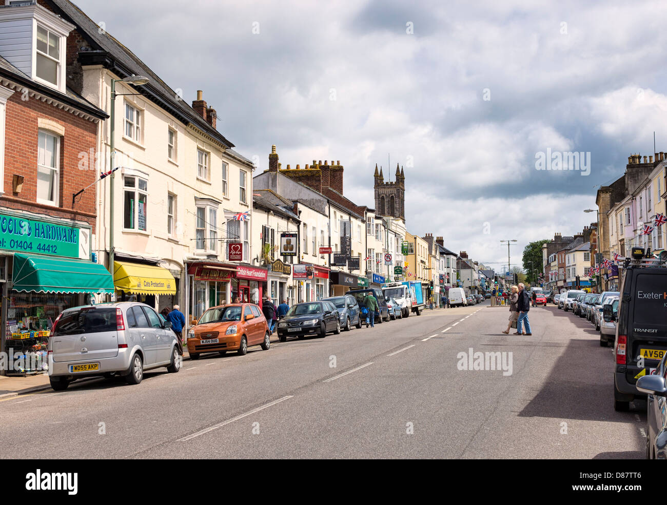 Honiton, Devon, England, UK the town centre main high street Stock