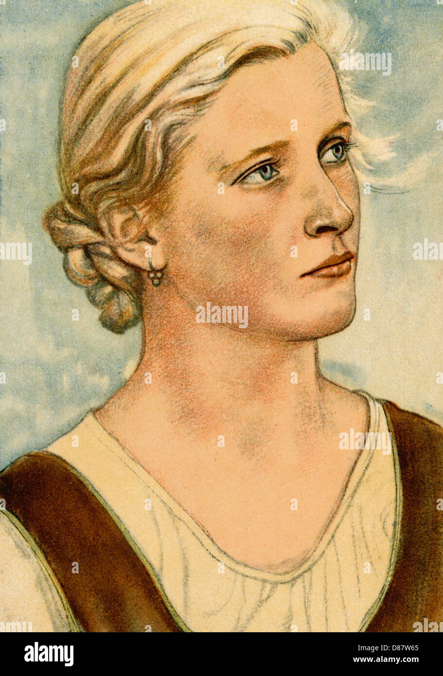 Aryan Types Woman Postcd Stock Photo - Alamy