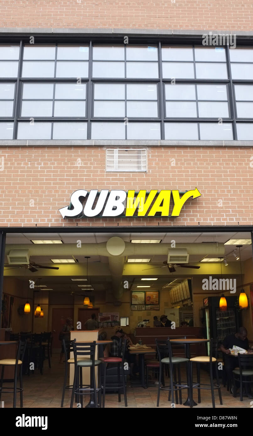 A Subway Sandwich shop in Montreal, Quebec. Stock Photo