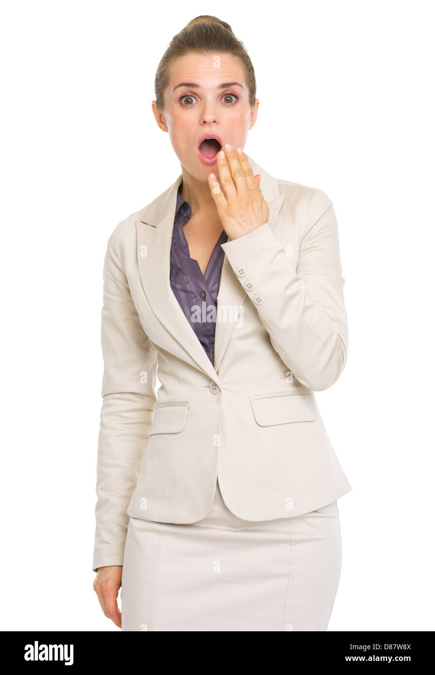 Portrait of surprised business woman Stock Photo - Alamy