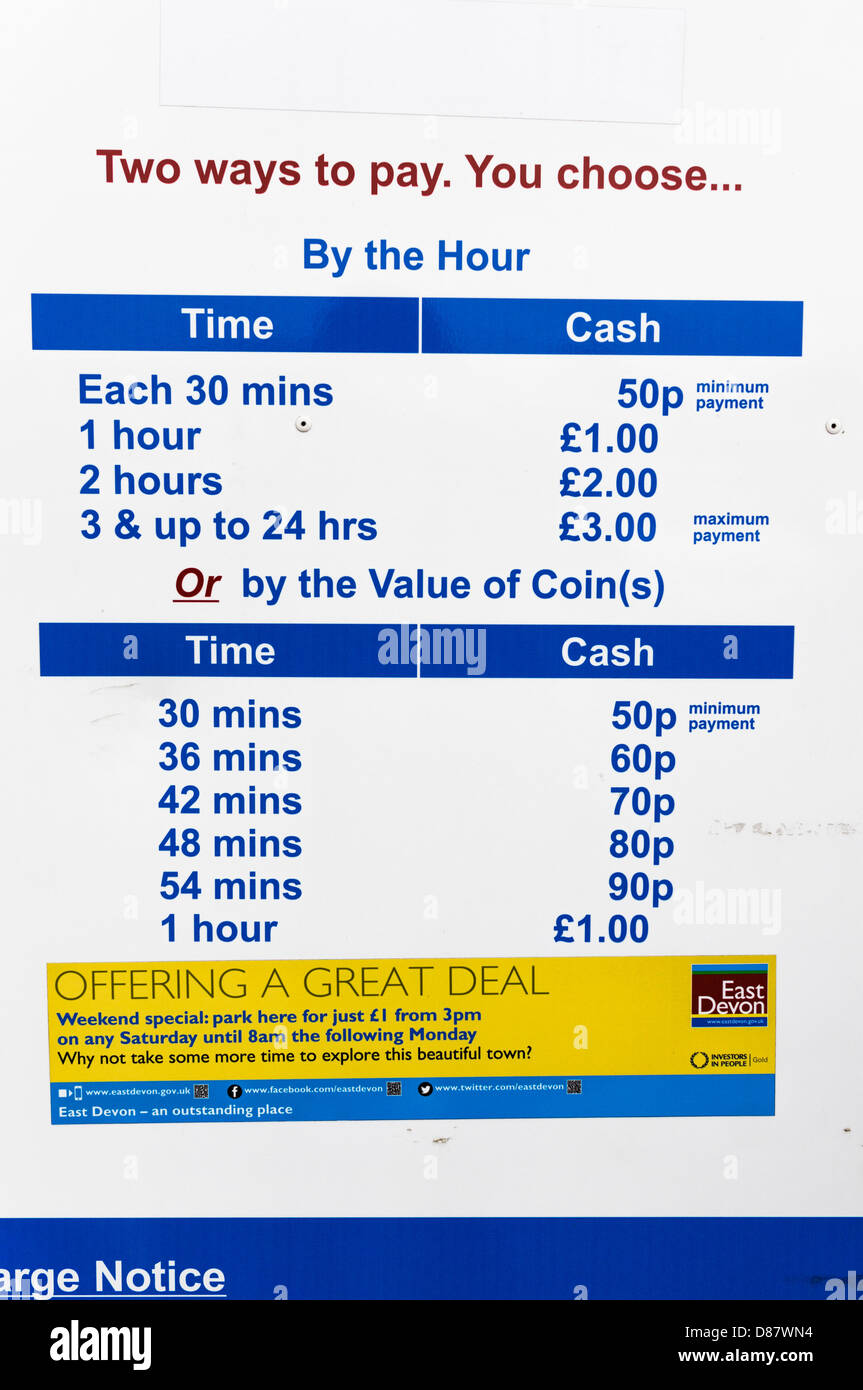 Car park charges, UK Stock Photo - Alamy
