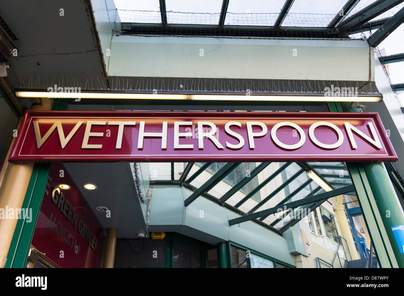 J D Wetherspoon pub chain logo sign Stock Photo