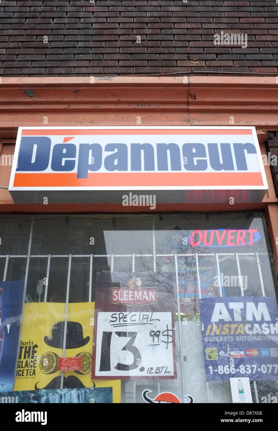 Depanneur is a convenience store usually part of a chain or