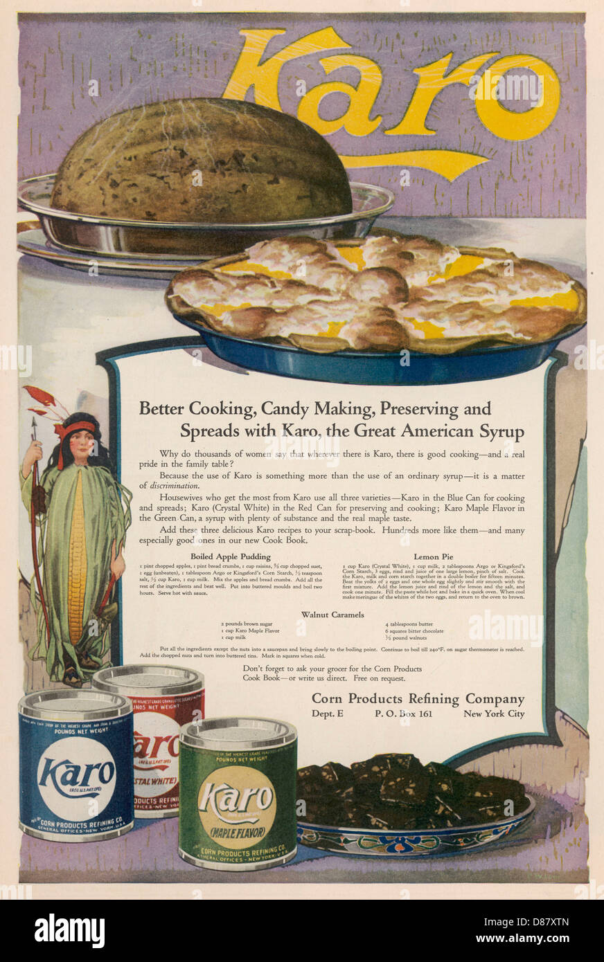 KARO SYRUP ADVERT Stock Photo Alamy