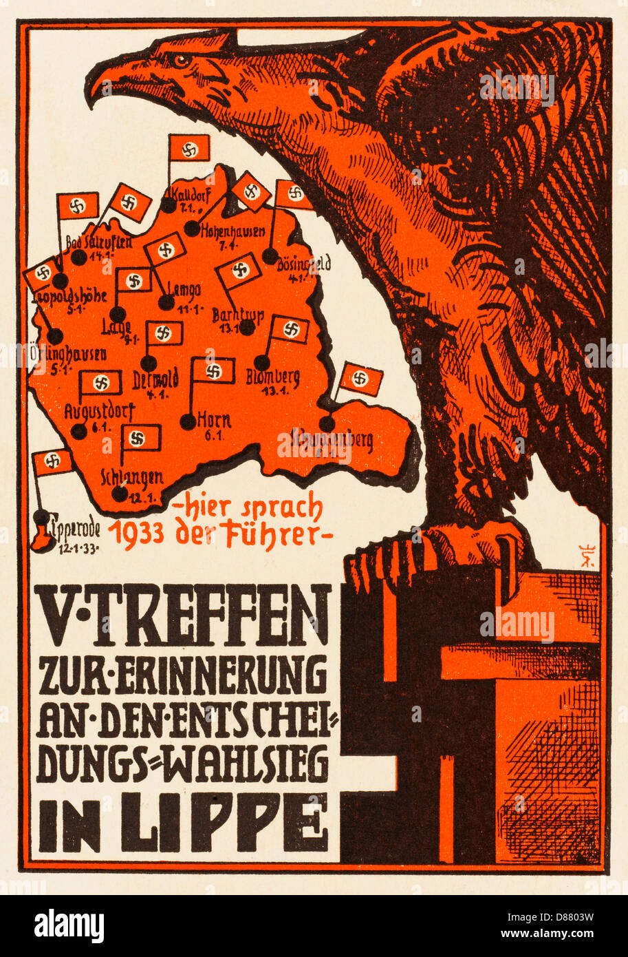 WWII Hitler Austria Takeover Nazi Swastika Dagger Piercing Austria Map Postmark 