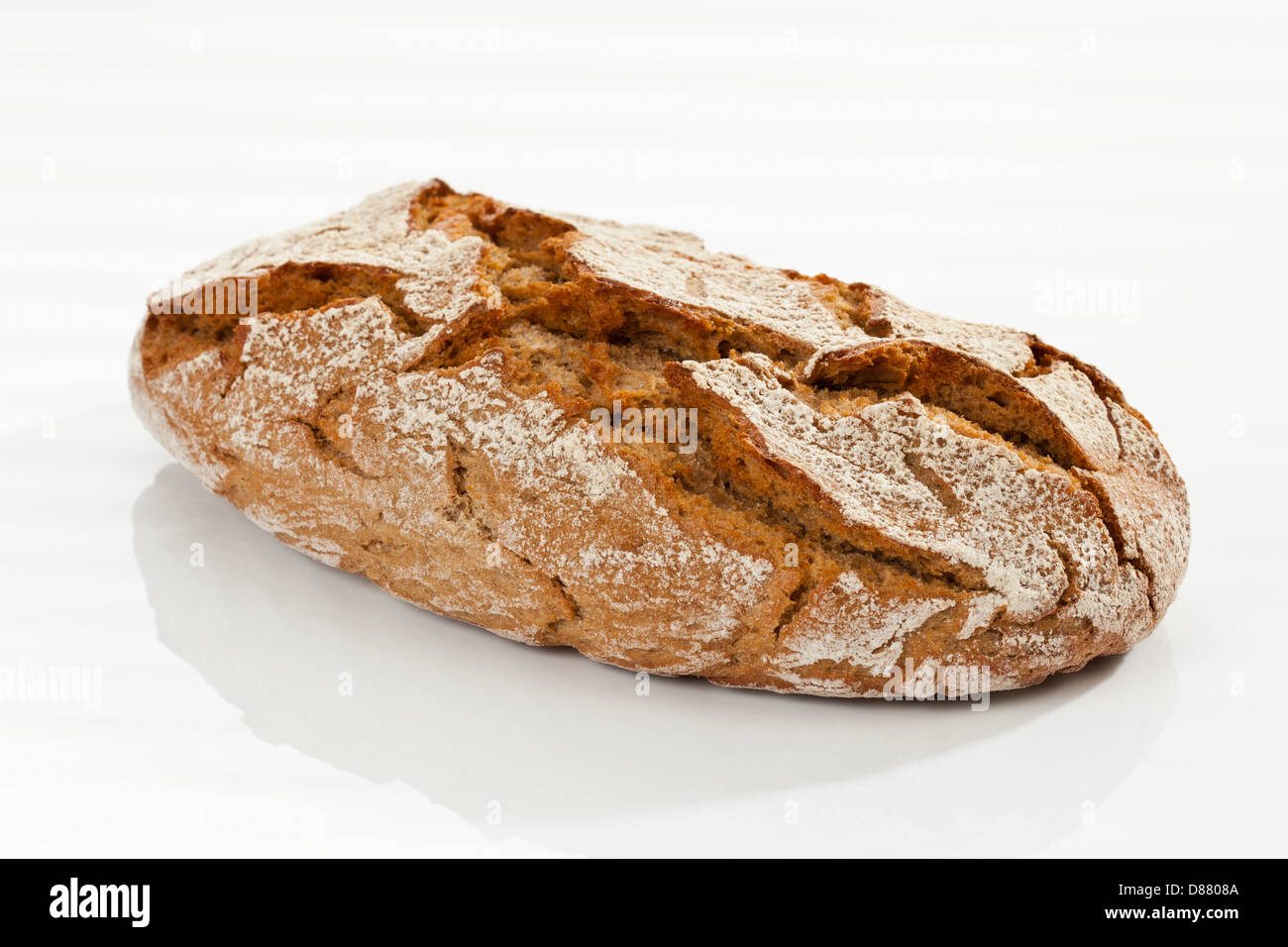 Crusty bread on white background, close up Stock Photo - Alamy