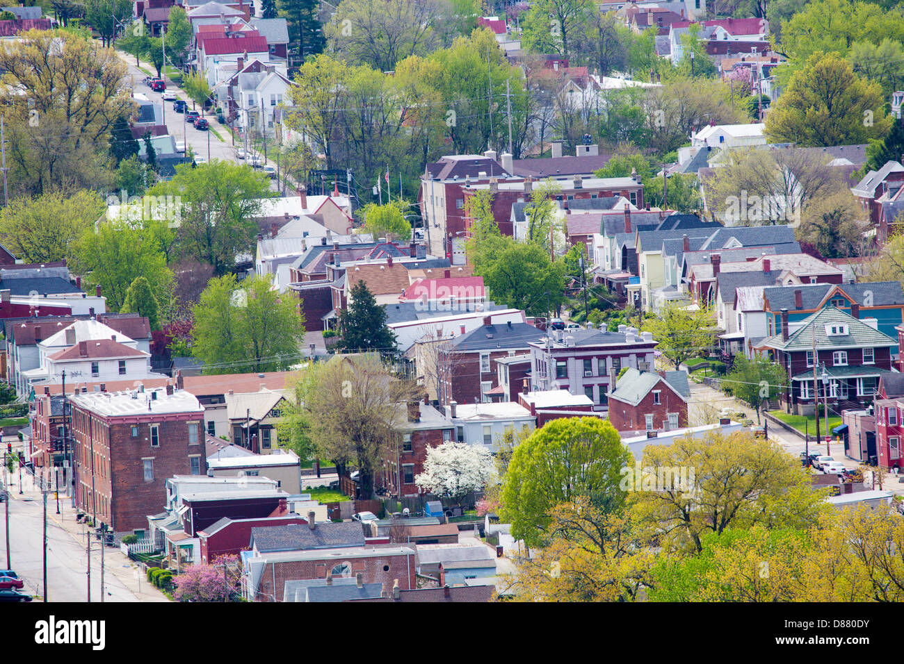 Aerial View Of Houses And Building In Covington Kentucky Stock Photo 