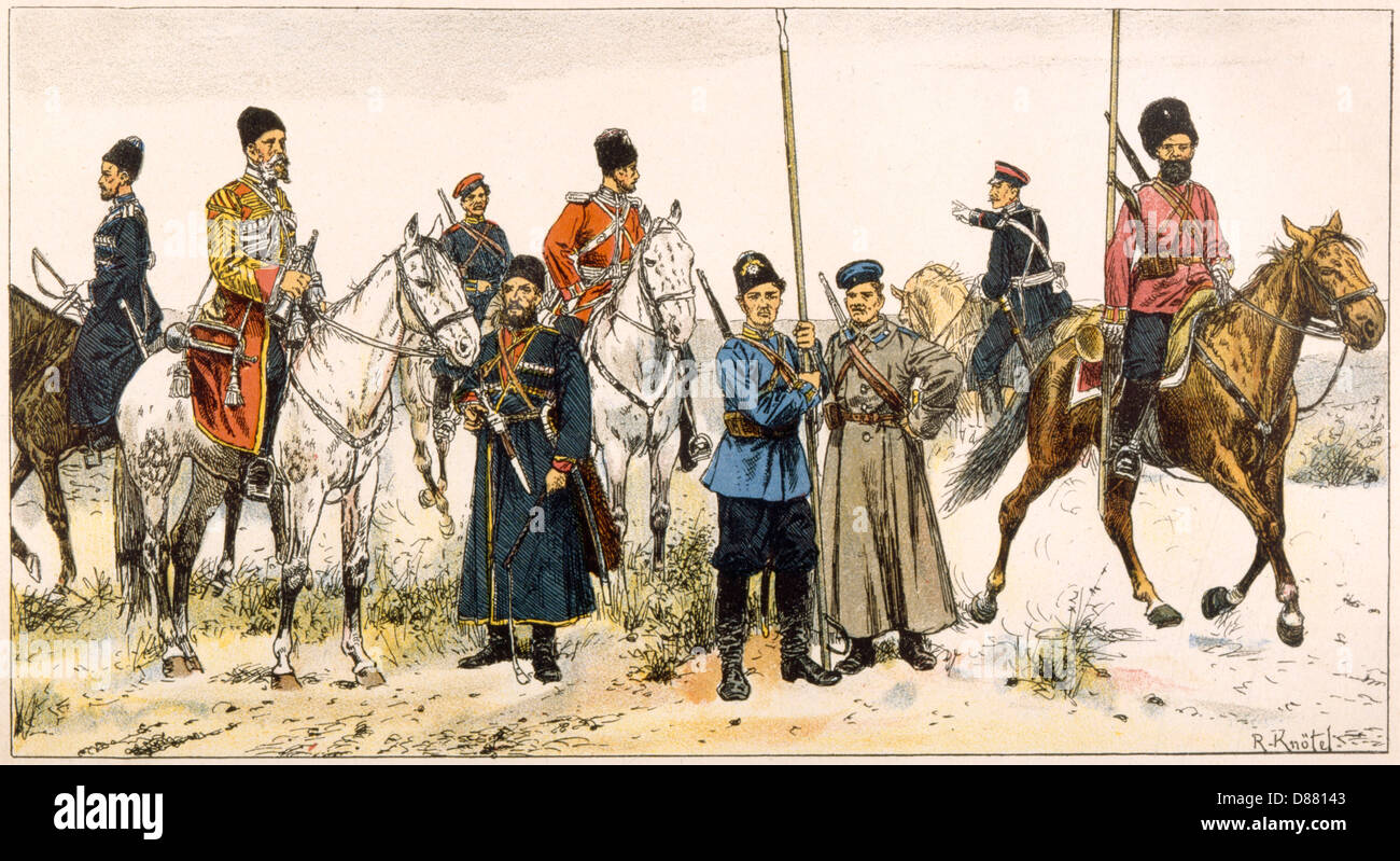 RUSSIAN GUARDS & COSSACK Stock Photo Alamy