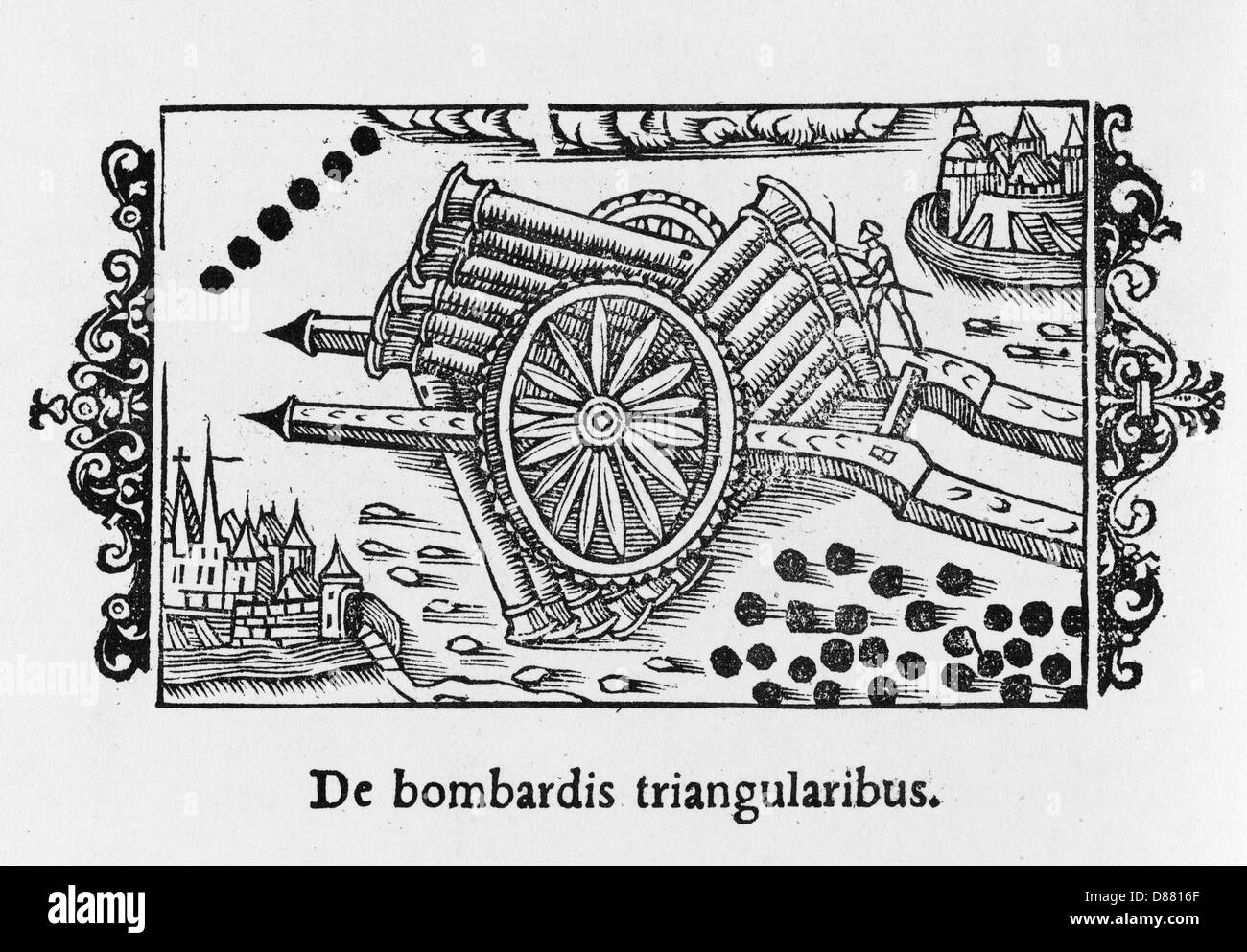 TRIANGULAR BOMBARD 1555 Stock Photo
