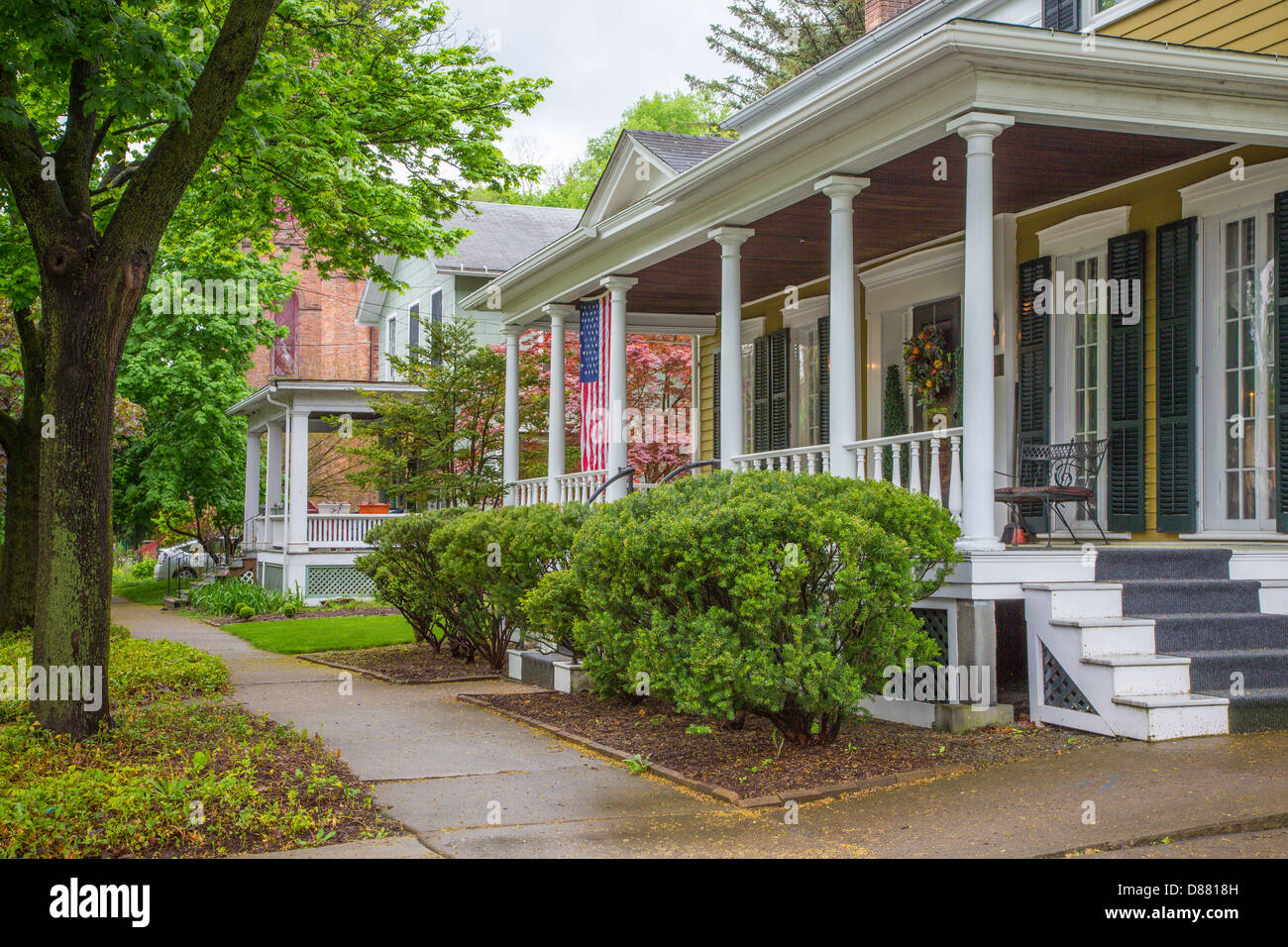 Houses in Montour Falls in the Finger Lakes region of New York Stock