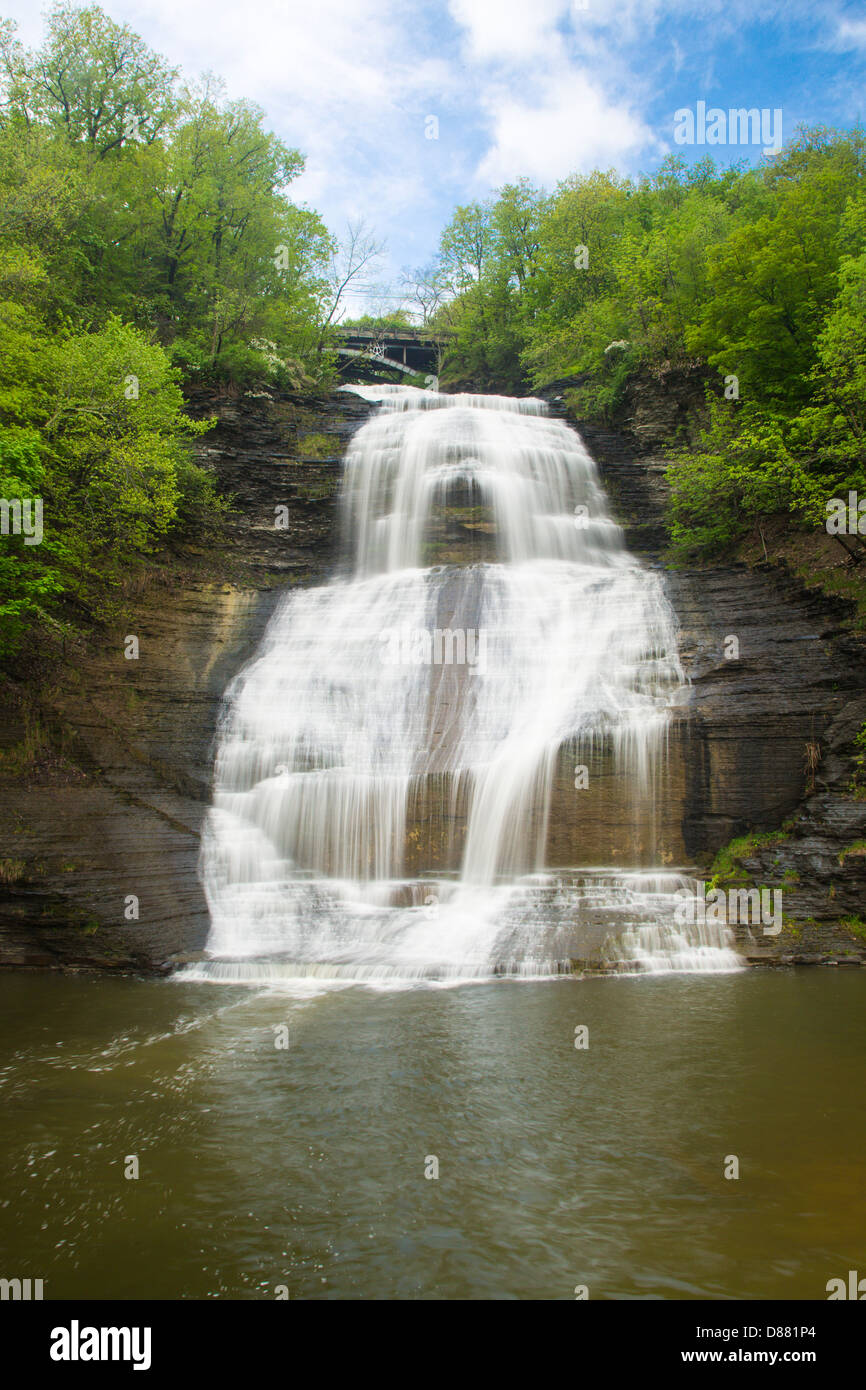SheQuaGa or Tumbling Waters waterfalls in Montour Falls in the Finger
