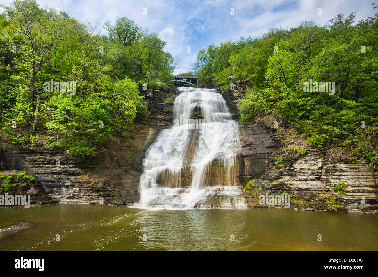 SheQuaGa or Tumbling Waters waterfalls in Montour Falls in the Finger