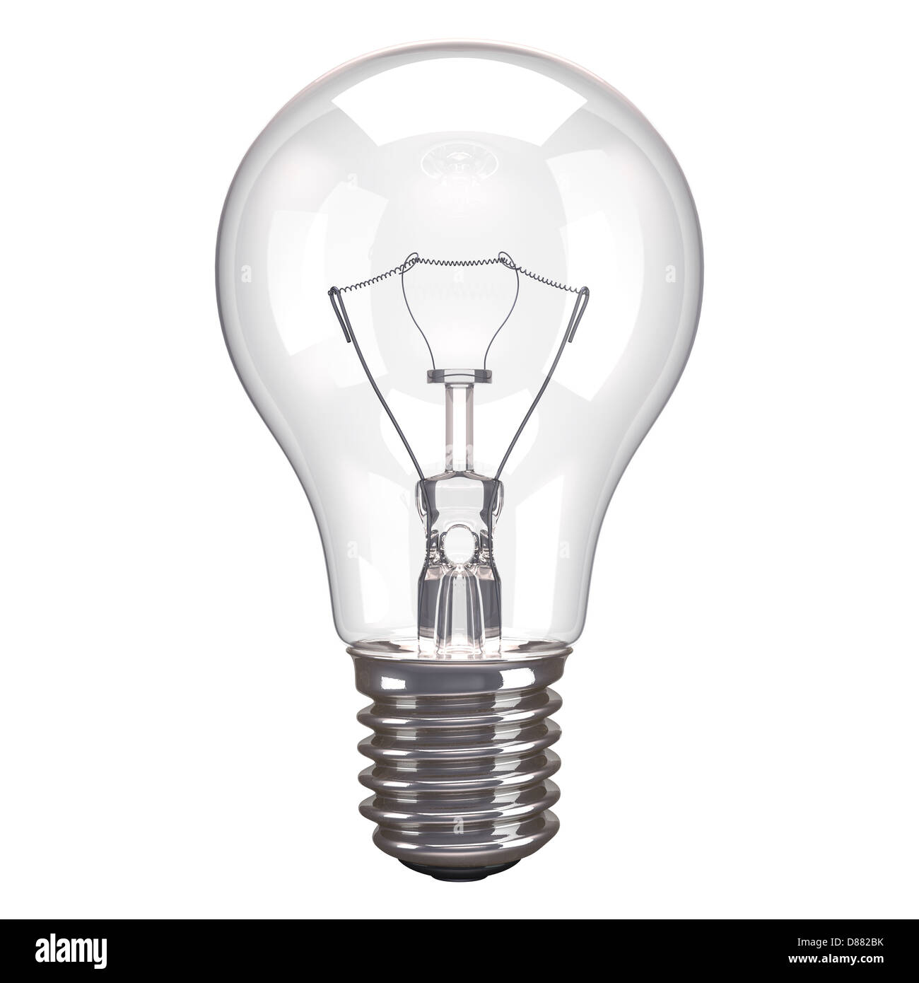 One lamp bulb isolated on white background. Stock Photo