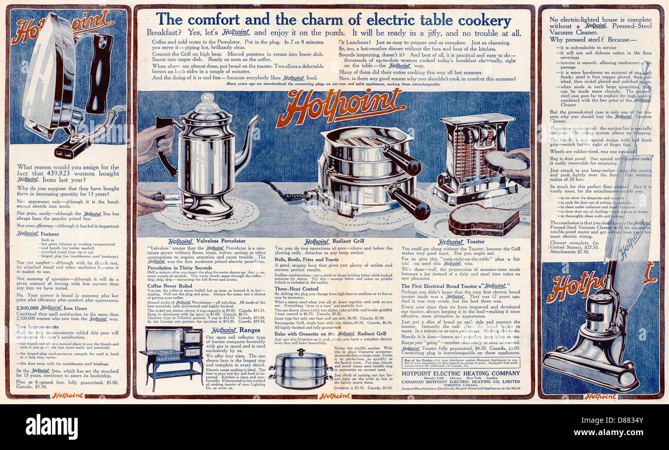 Advert for Hotpoint electric goods Stock Photo