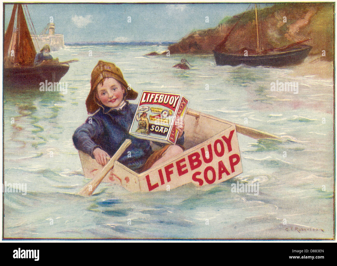 Advert Lifebuoy Rowing Stock Photo Alamy