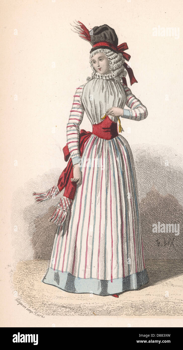 Frenchwoman 1790 Stock Photo