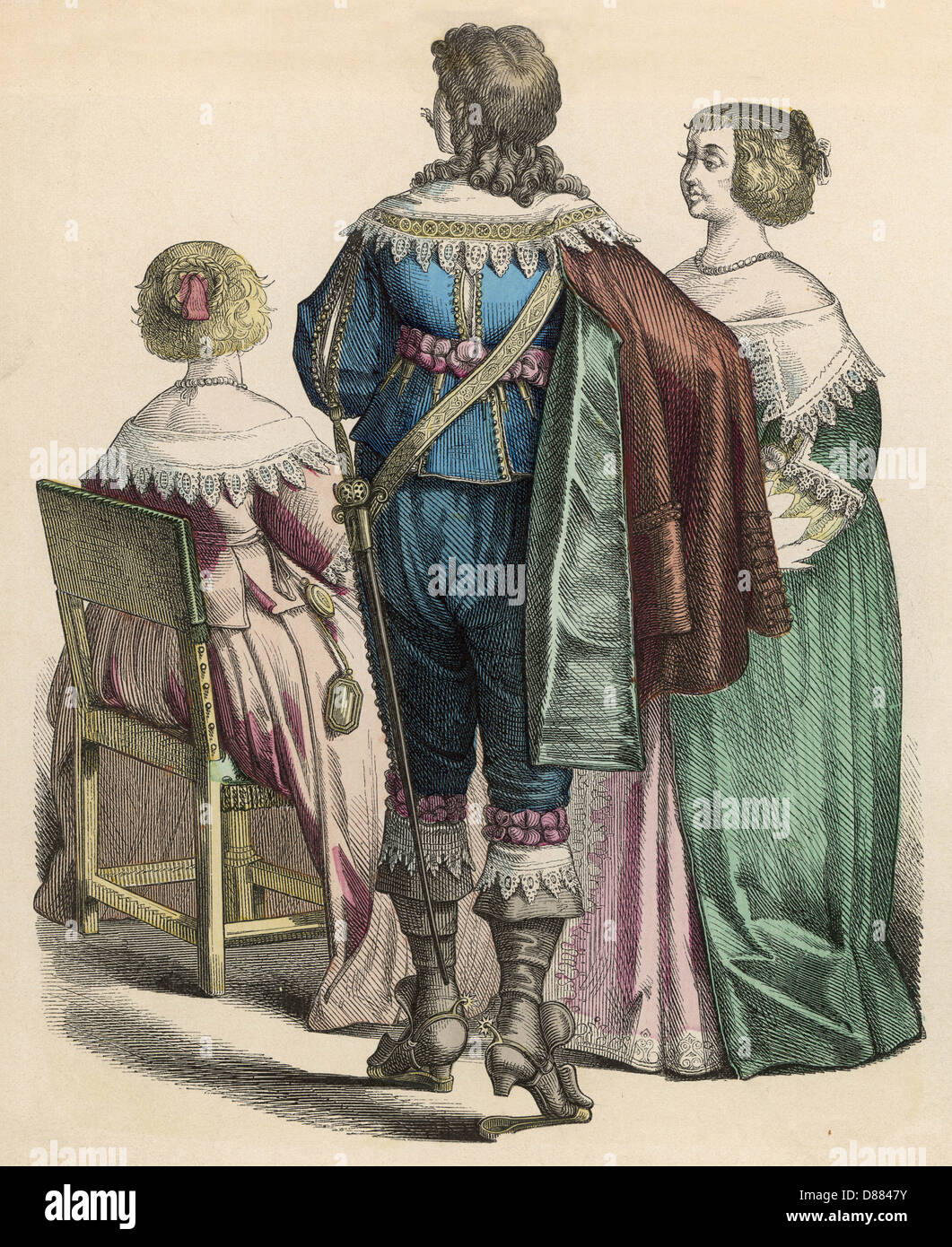 French Nobles 1650 Stock Photo