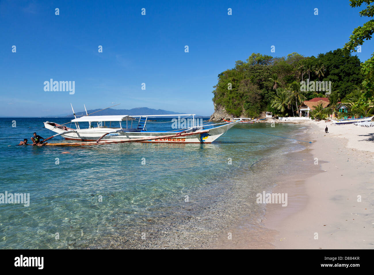 Scenery on the Big La Laguna Beach on Mindoro Island, Philippines Stock Photo