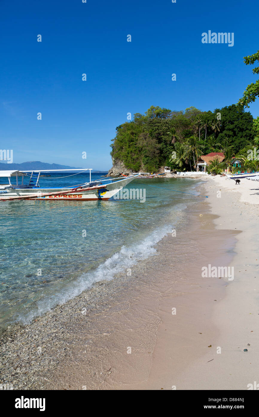 Scenery on the Big La Laguna Beach on Mindoro Island, Philippines Stock Photo