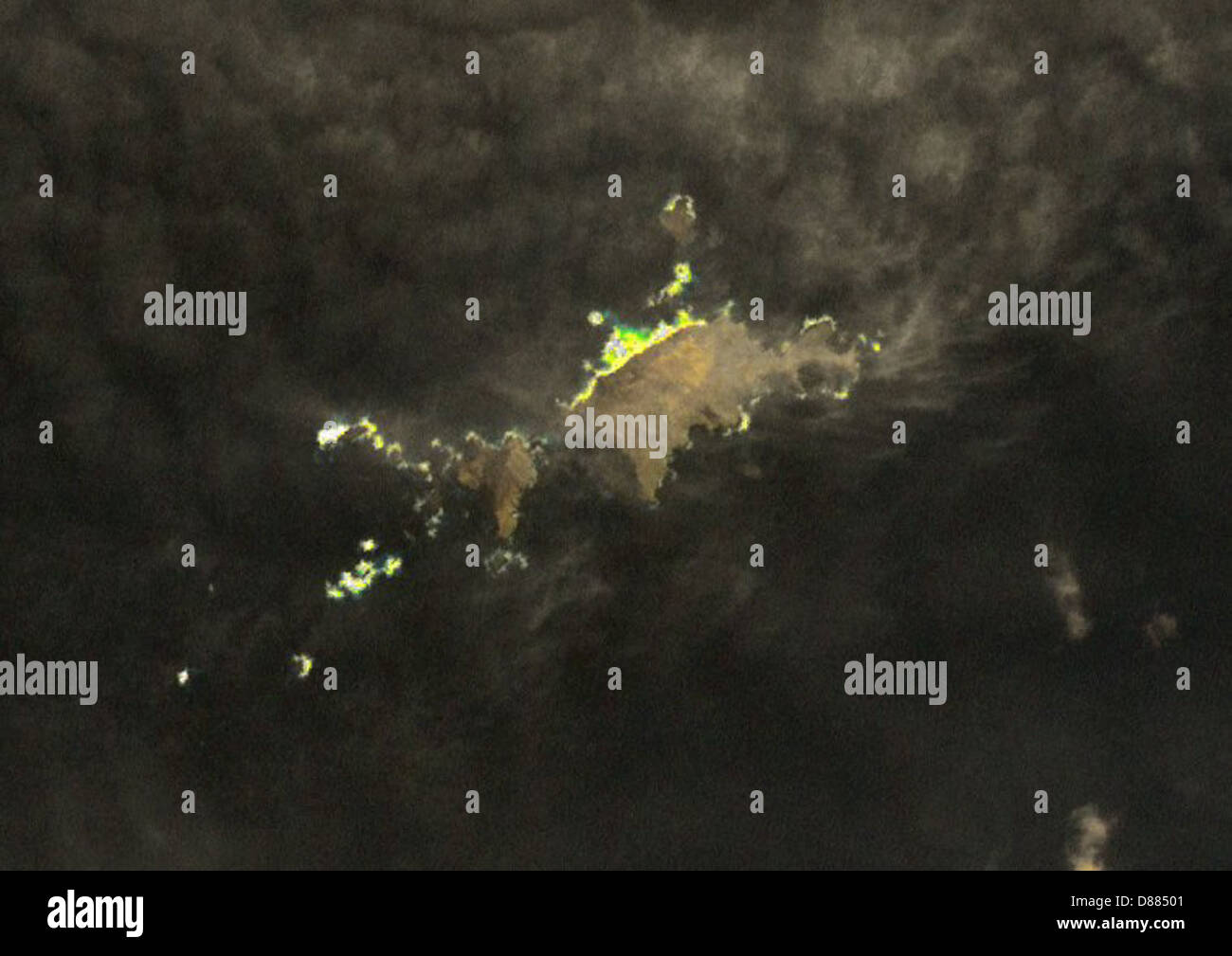 Ilots des Apotres - Landsat 7. Stock Photo