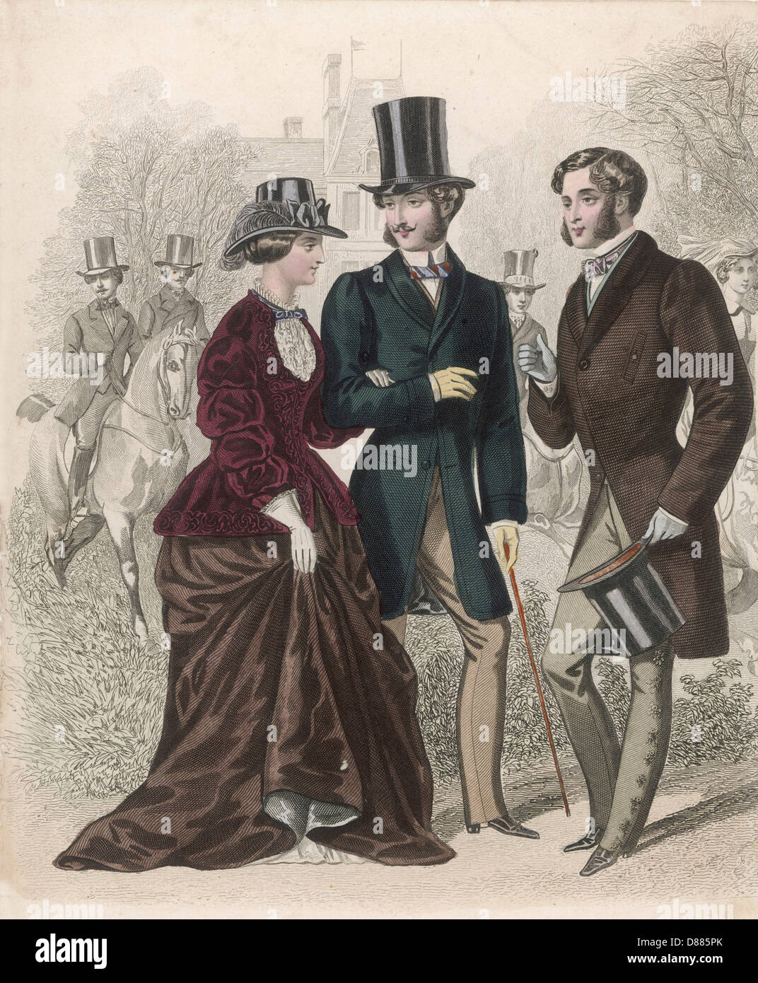 Riding Dress 1856 Stock Photo
