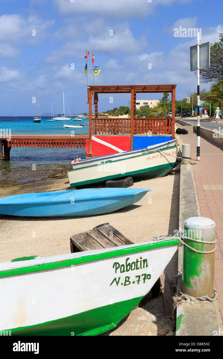 Boats on Kralendijk waterfront,Bonaire,Caribbean Stock Photo Alamy