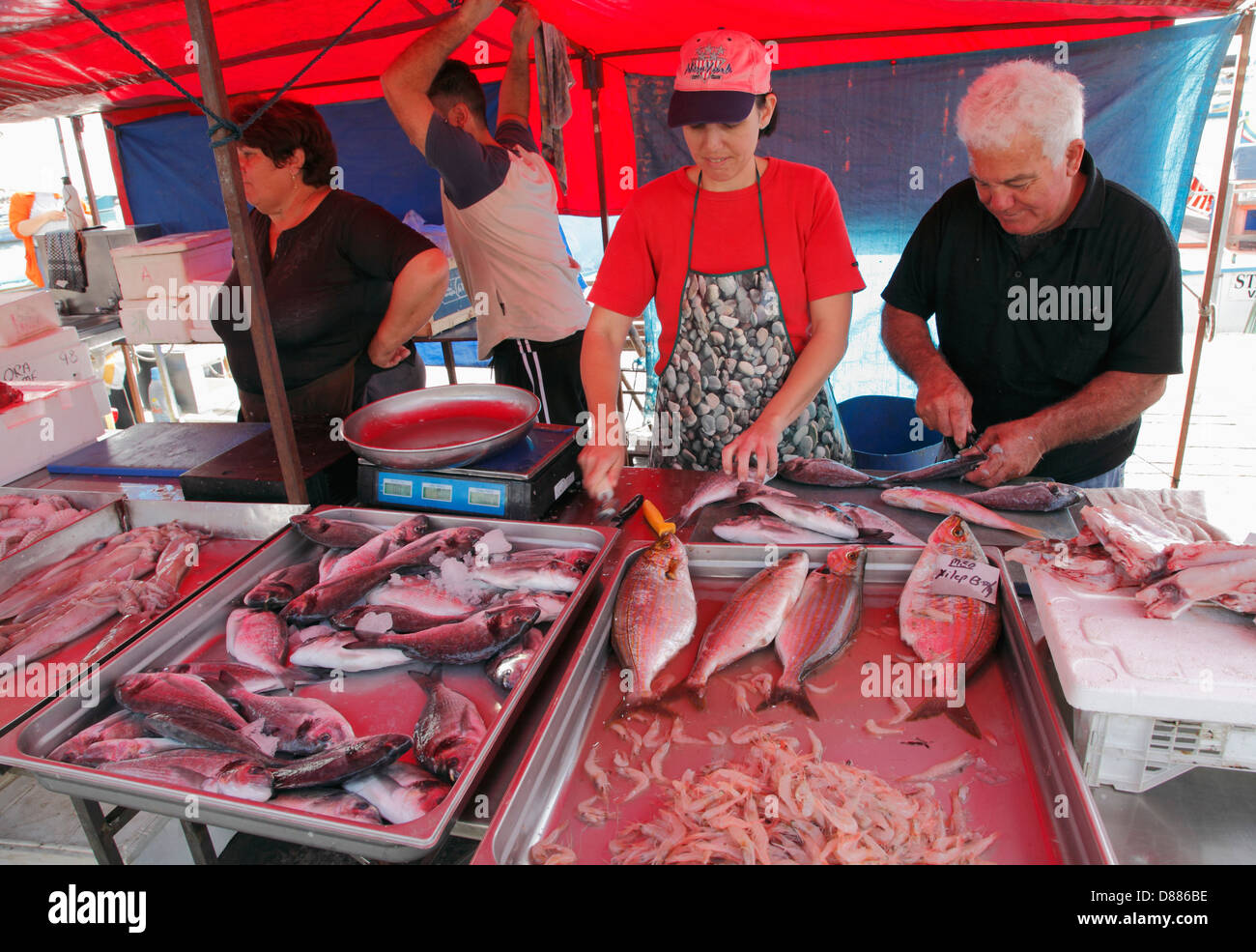 Malta, Marsaxlokk, fish market, Stock Photo