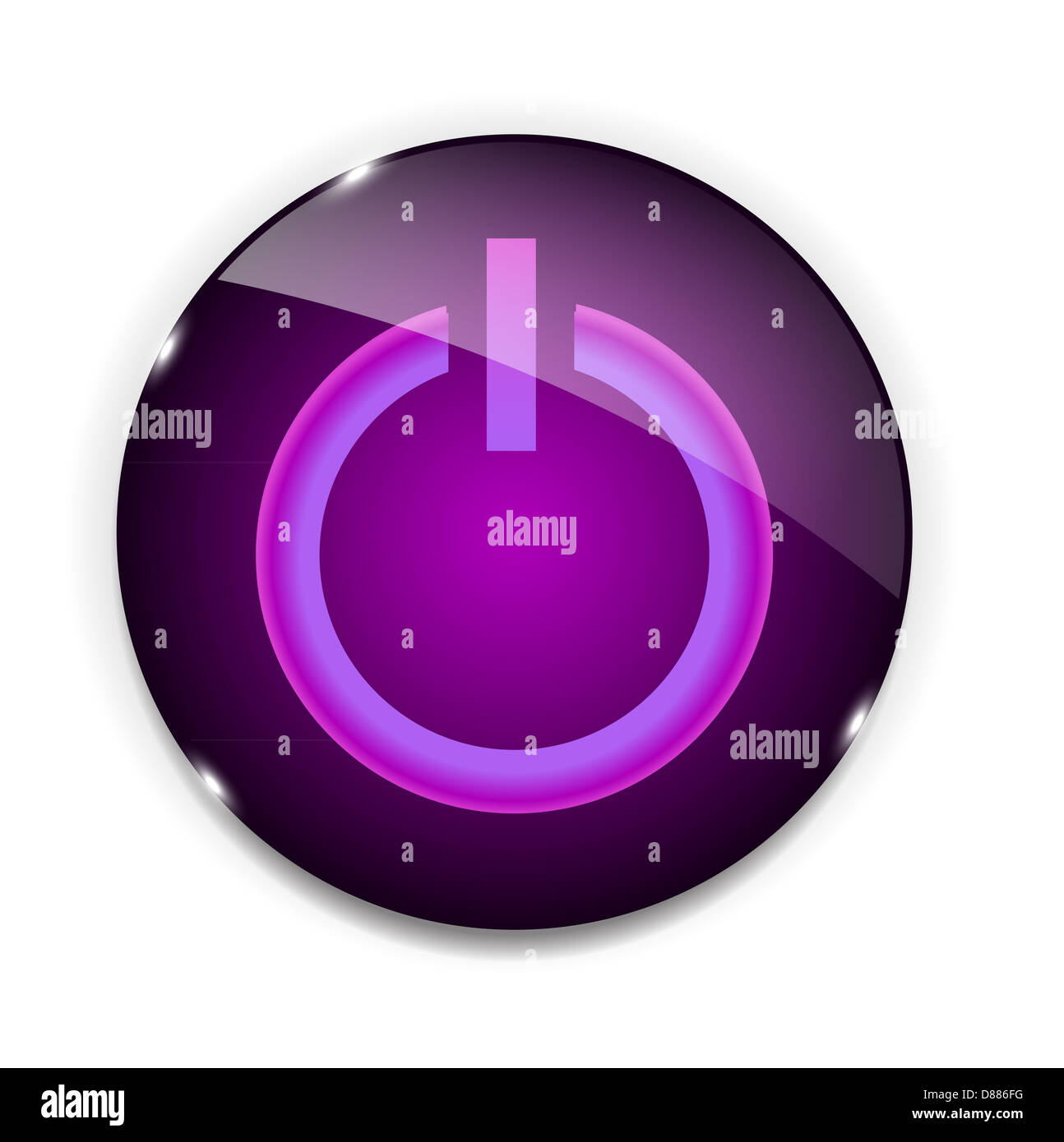 Glass power button icon . Vector illustration Stock Photo