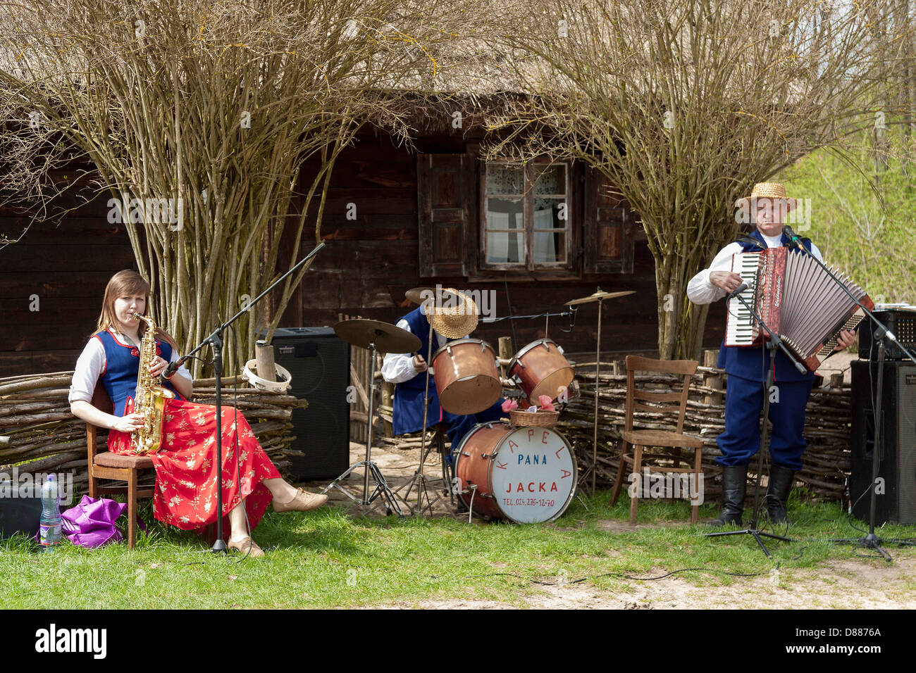 Folk band playing local music in Museum of the Mazovian Countryside in