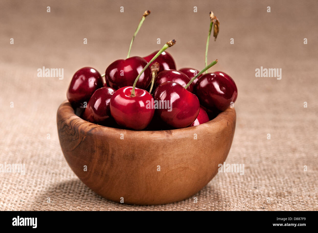 Cherries in a bowl Stock Photo