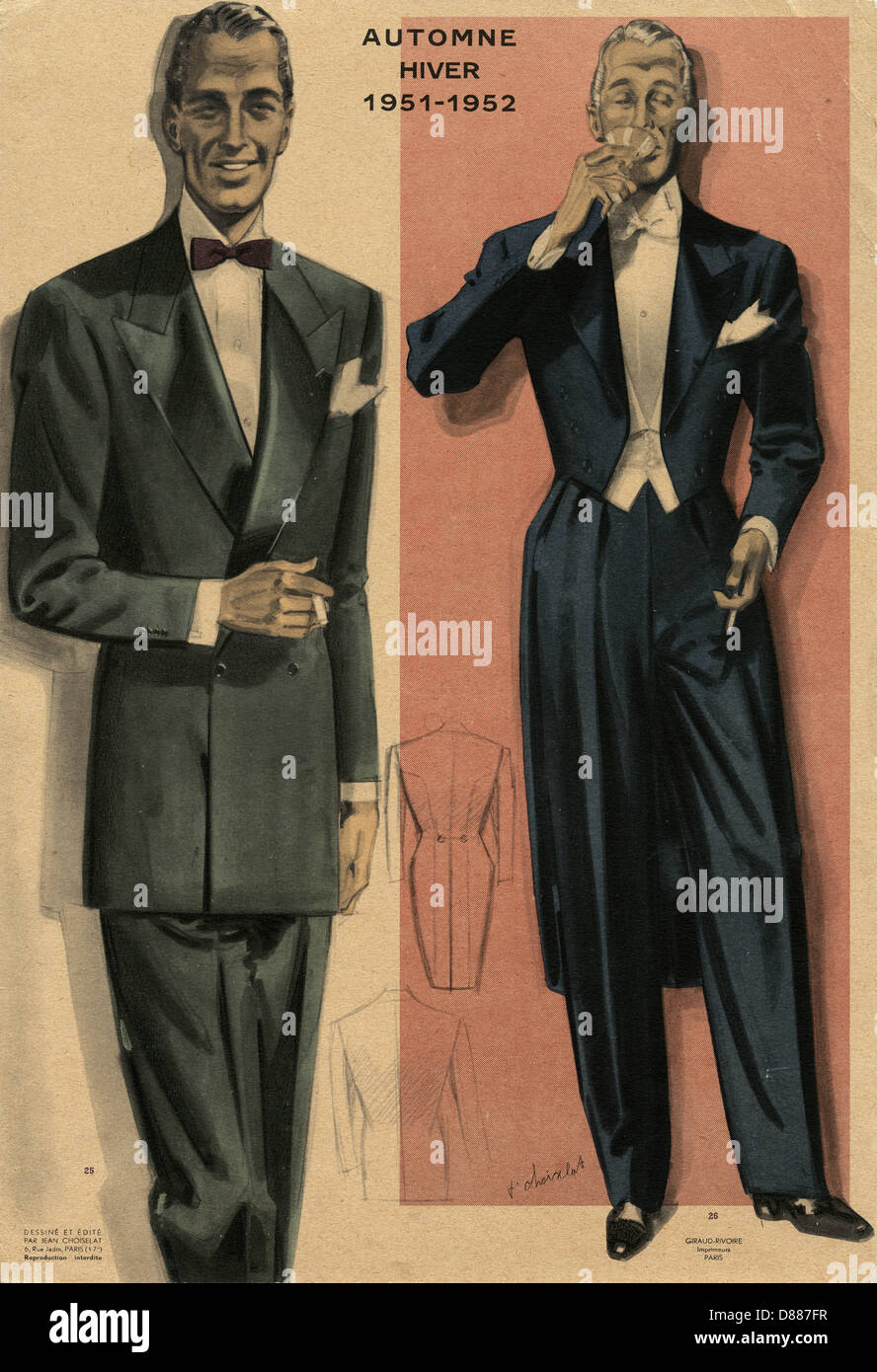 Eveing Dress Men 1951 52 Stock Photo