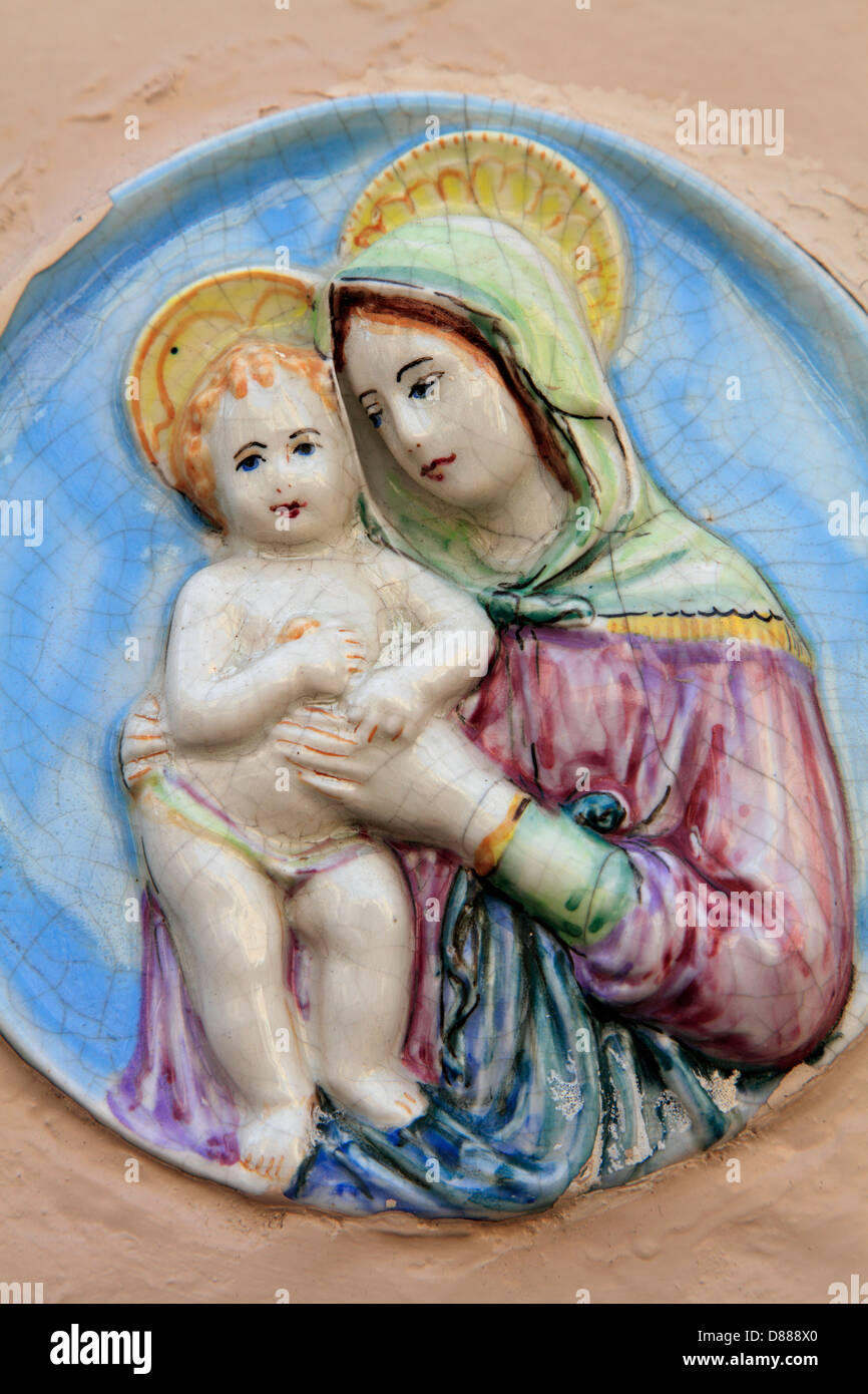 Malta, Rabat, Madonna and Child, religious image, Stock Photo