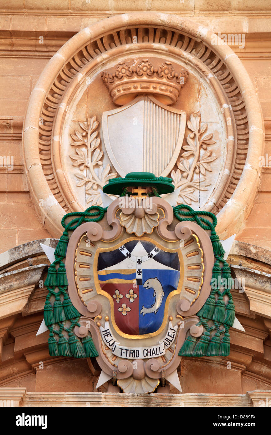 Malta, Mdina, coat of arms, architecture, detail Stock Photo Alamy