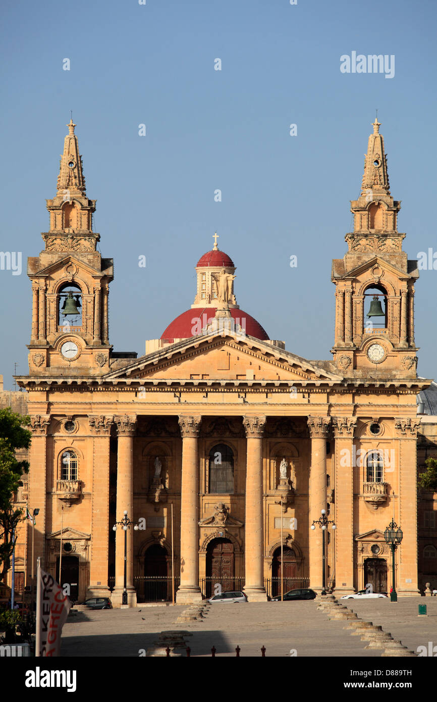 Malta, Floriana, St Publius Church, Stock Photo