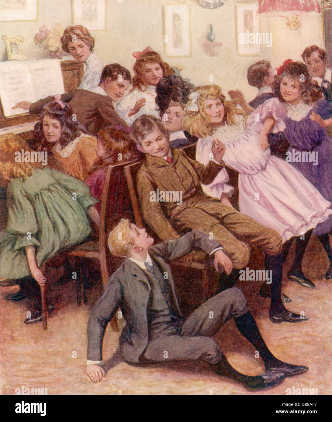 PLAYING MUSICAL CHAIRS Stock Photo