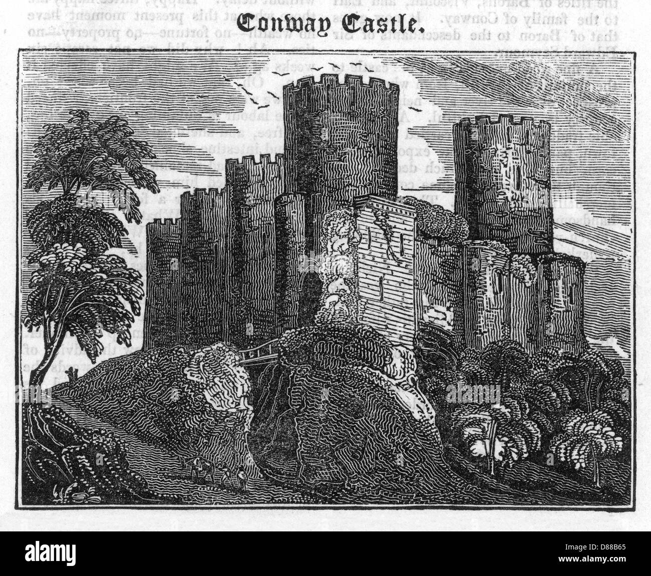 CONWAY CASTLE/1825 Stock Photo