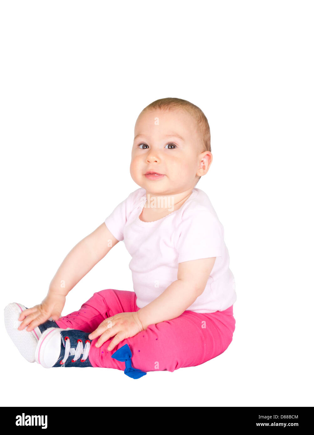 Little baby girl isolated on white background Stock Photo - Alamy