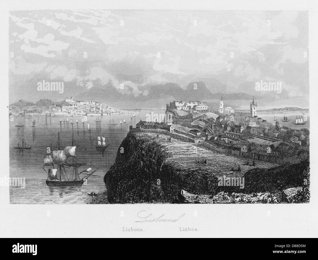Portugal Lisbon 1846 Stock Photo