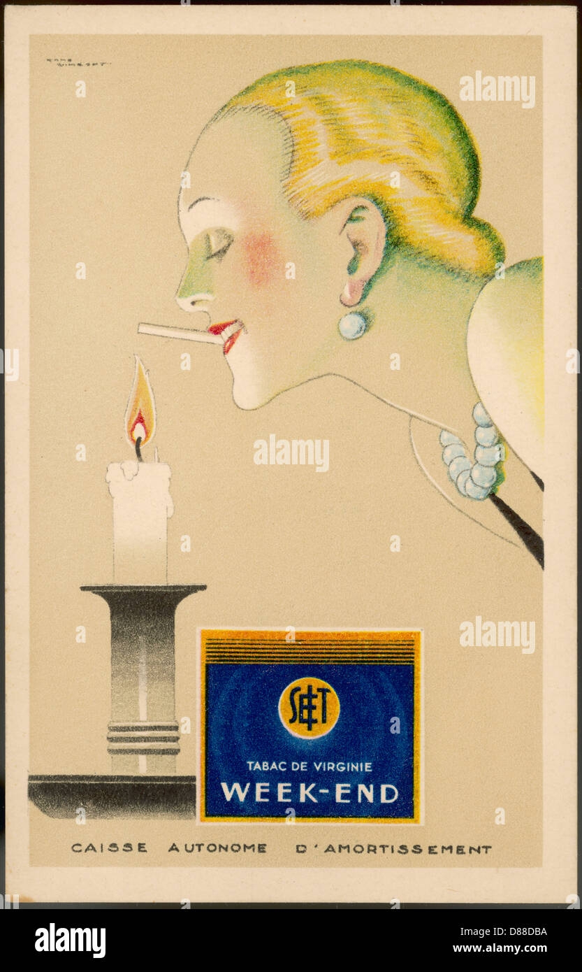 Advertisement for Week-End cigarettes Stock Photo