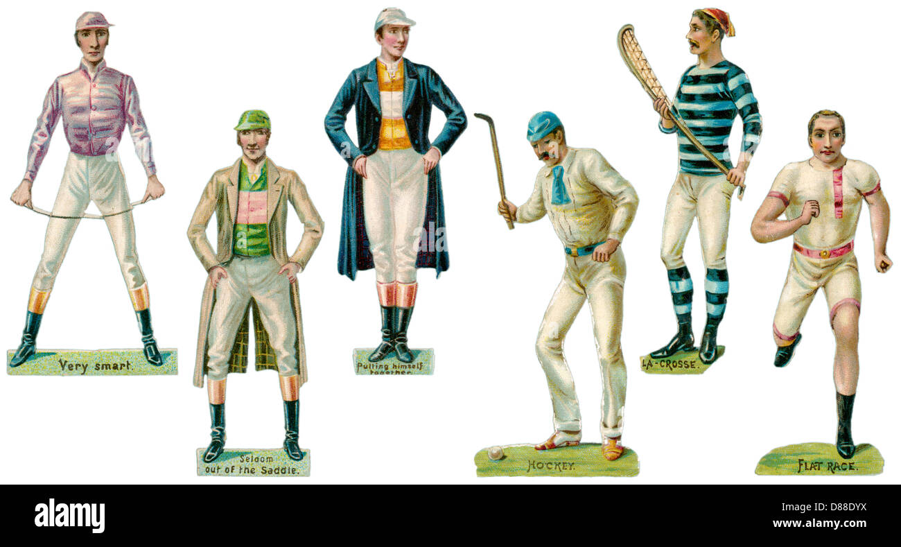 Six Victorian Sportsmen Stock Photo