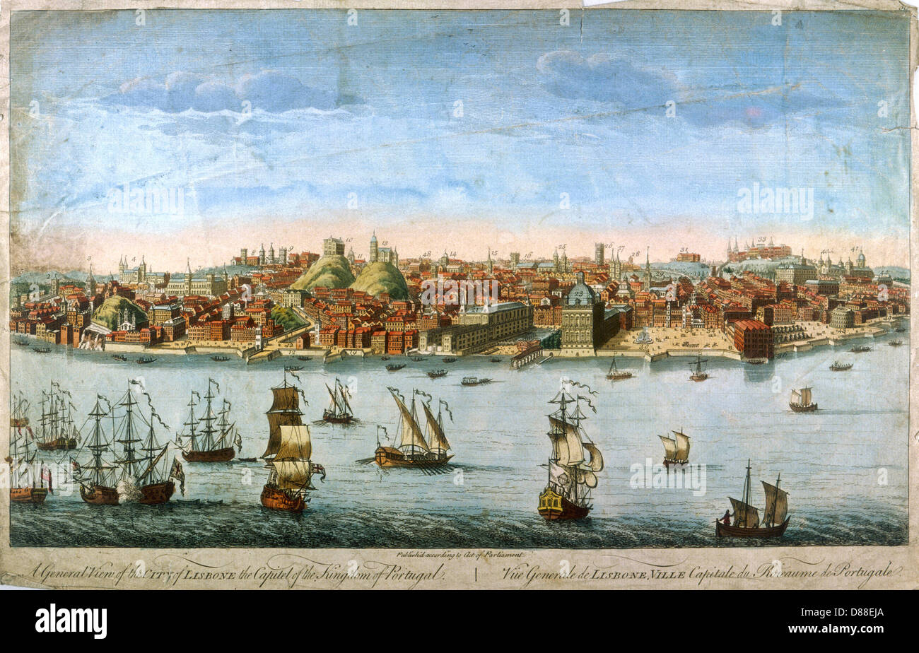 Lisbon Before 1755 Stock Photo