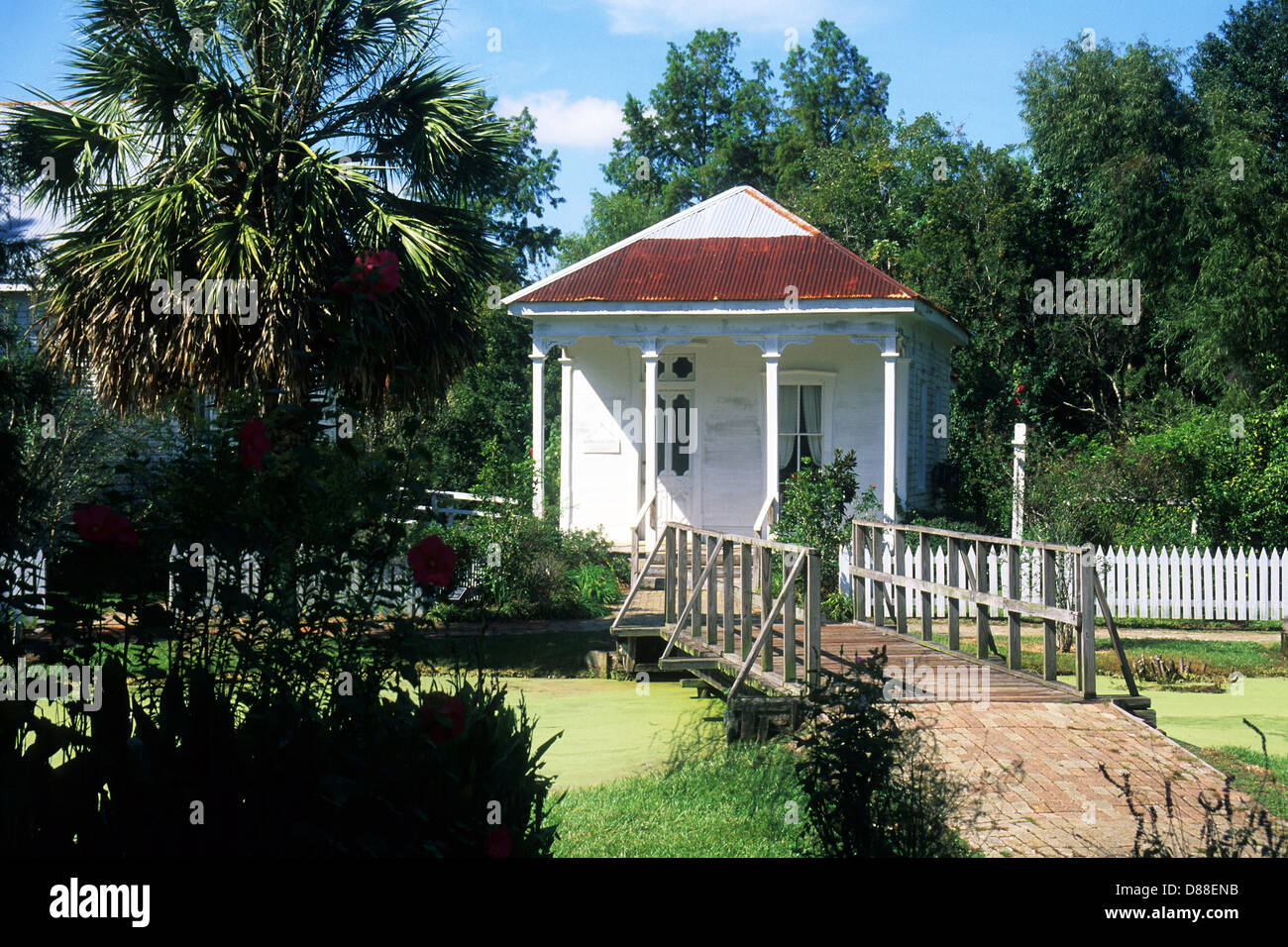 Elk283-3727 Louisiana, Cajun Country, Lafayette, Acadian Village, house Stock Photo