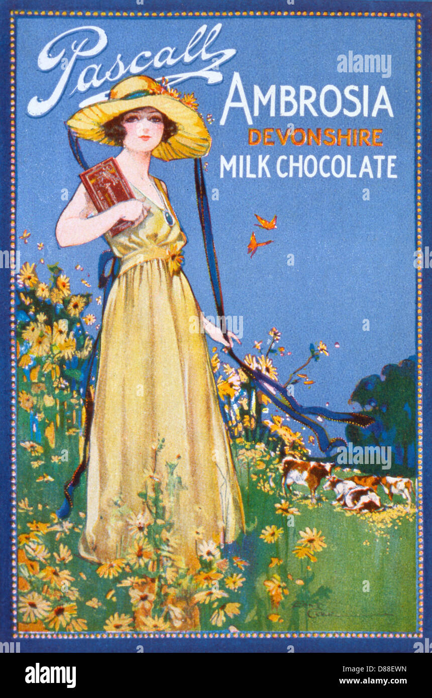 Advert for Ambrosia Devonshire Milk Chocolate Stock Photo