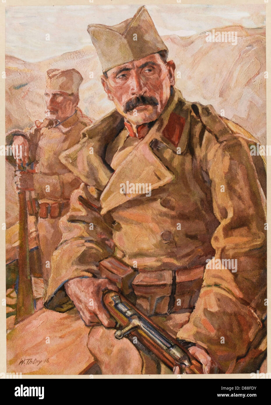 WW1 SERBIAN SOLDIERS Stock Photo