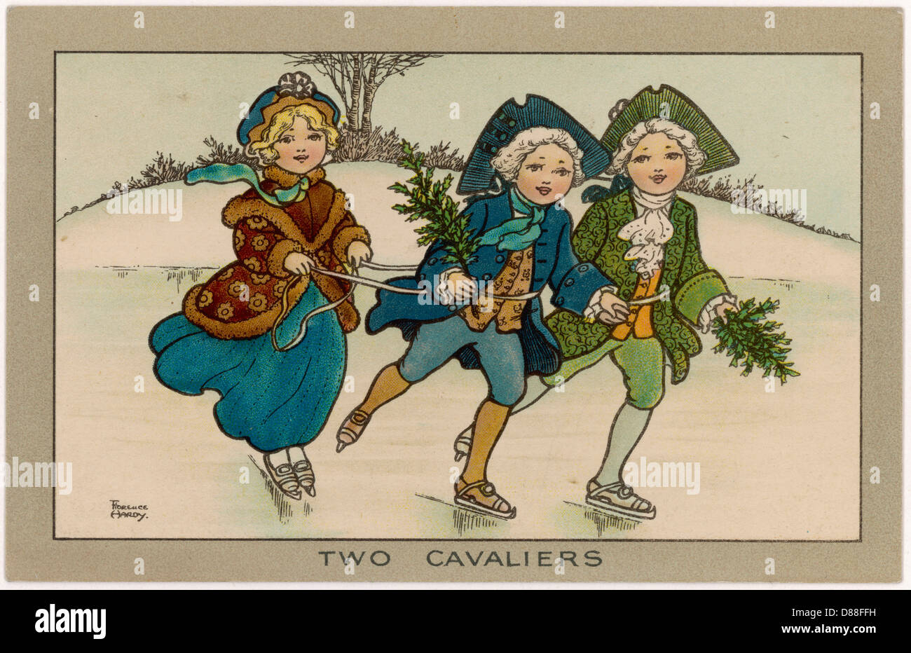 Children Skating circa 1905 Stock Photo Alamy