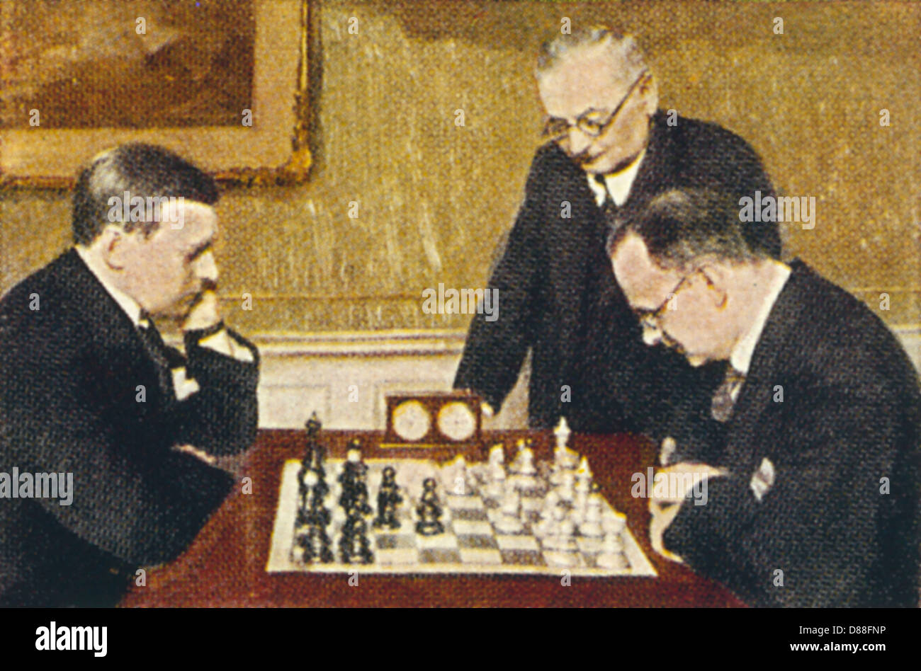 Alexander Alekhine playing simultaneous chess, 1930 Stock Photo - Alamy