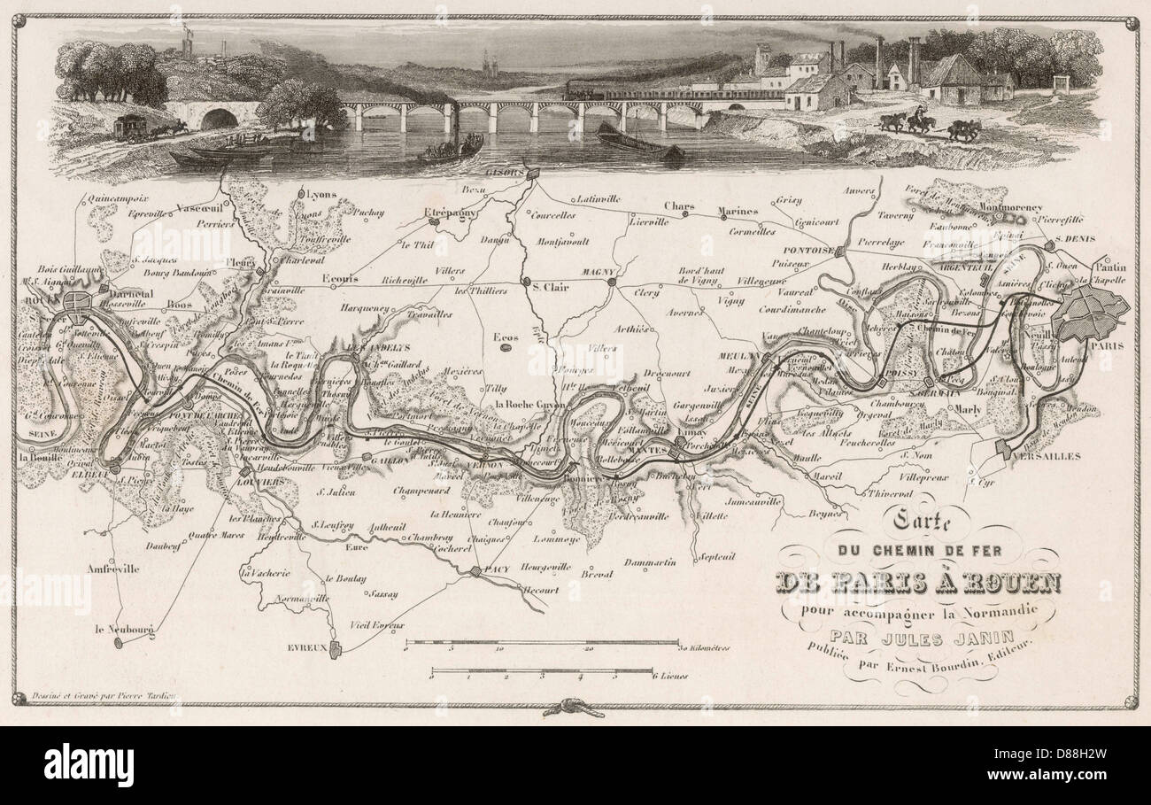 French Railway Map Stock Photo