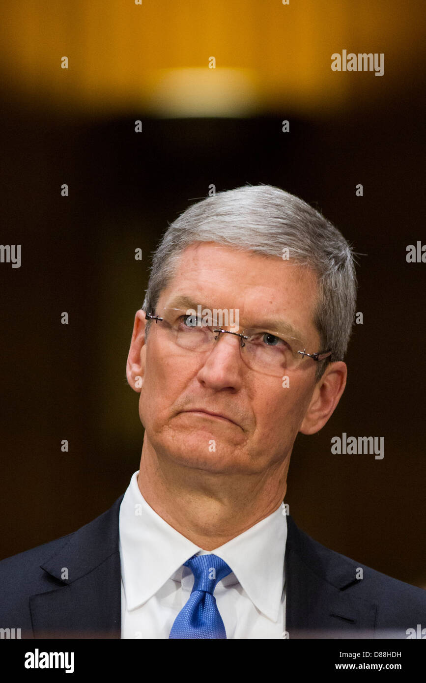 Tim Cook, CEO of Apple, Inc. testifies before the Senate Permanent