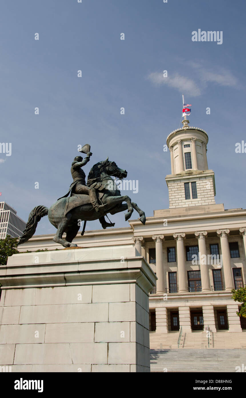 Tennessee, Nashville. Tennessee State Capitol, East Garden, equestrian