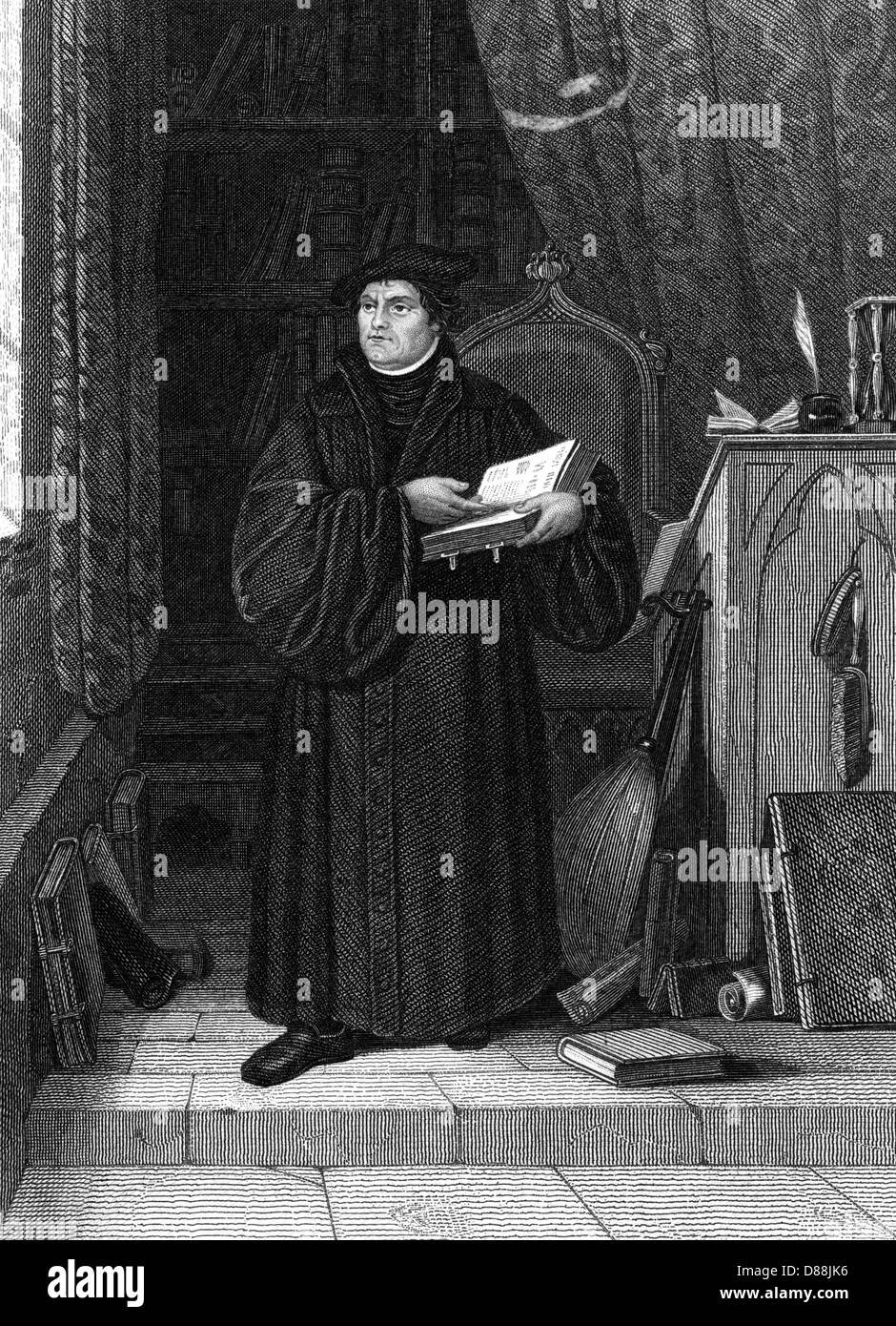 Luther martin reformer 1483 1546 Black and White Stock Photos & Images ...